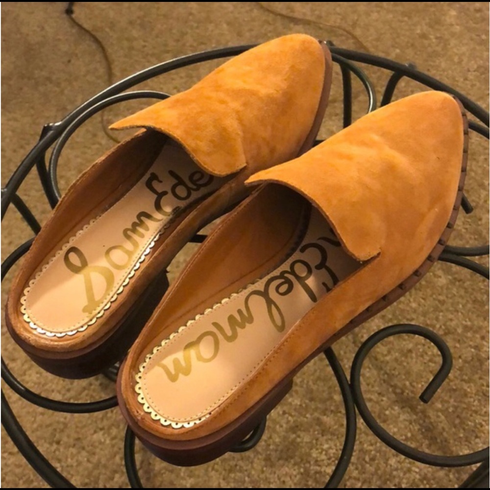 Sam Edelman Lewellyn Tan Suede Mule Shoes 7 1/2